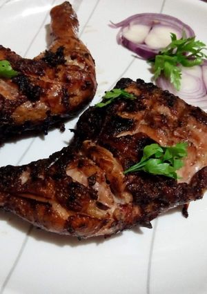 A picture of Roasted chicken thighs.