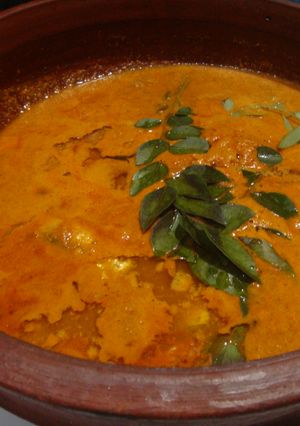 A picture of Fish Curry (coconut based gravy).