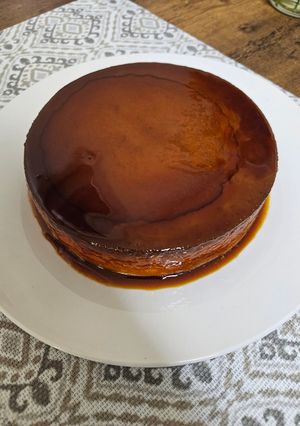 Una foto de Flan de leche en polvo