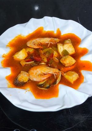 Una foto de Sopa de mariscos