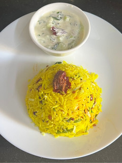 A picture of Lemon 🍋 Rice With Cucumber 🥒 Pachadi.