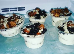 Foto resep Cheesecake Melted with Crunchy Sponge and Oreo Topping