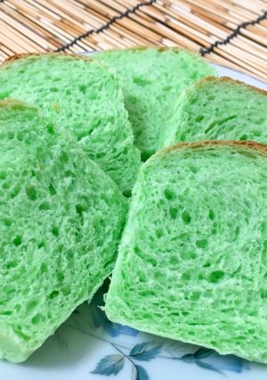 Foto resep Roti Tawar Pandan Eggless | Lembut dan Berserat Halus