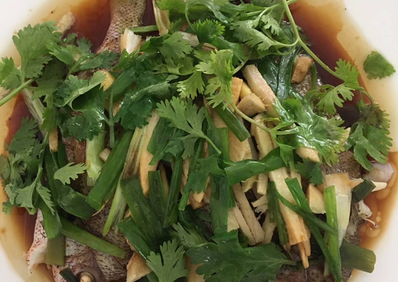 Chinese steamed fish (ikan ekor kuning kukus)