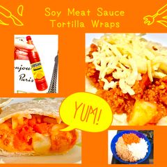 Soy Meat Sauce Tortilla Wraps A picture of Soy Meat Sauce Tortilla Wraps.