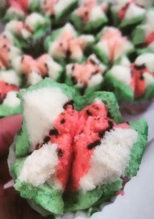 Foto resep Bolu Kukus Motif Semangka