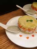 Causa de verduras y pollo con salsa de pimiento 💕