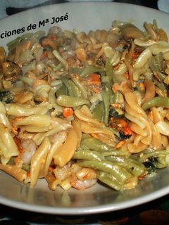 Una foto de Espirales de verdura a la marinera