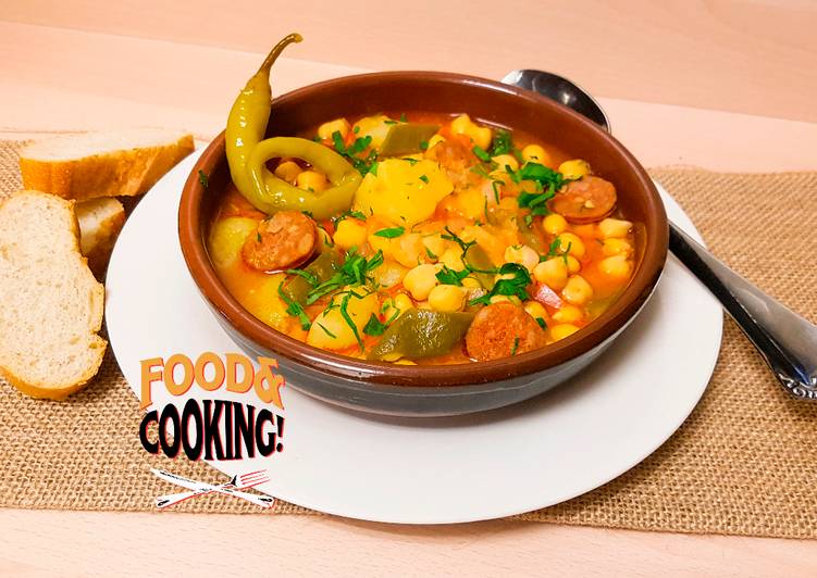 Guiso de Garbanzos, Patatas, Chorizo y Judías Verdes Receta de FOOD
