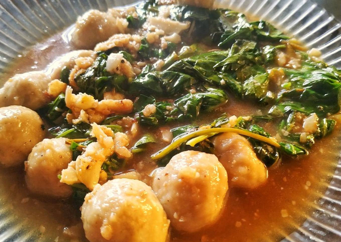 Cah kangkung bakso