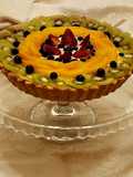 Tarta frutal con crema diplomata 🥝🍑🍓🫐 Kiwi, durazno, frutilla y arándanos