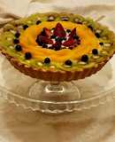 Tarta frutal con crema diplomata 🥝🍑🍓🫐 Kiwi, durazno, frutilla y arándanos