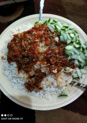 Shinkafa da miya ainihin hoton girkin