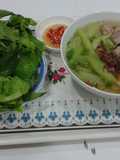 Bún mọc sườn non dọc mùng