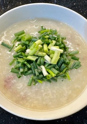 Hình của món Cháo thịt dê đậu xanh.