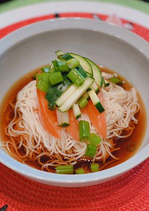Hình của món Mì Somen Nhật Bản cho ngày hè nóng nực (hợp lý cho cả người ăn kiêng❤️).