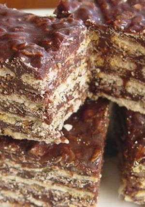 Una foto de Torta de avena y nesquik superfácil sin harina y sin horno