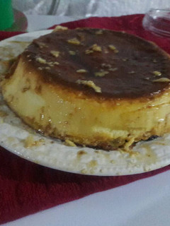 Una foto de Flan de queso