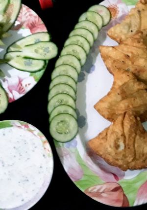 A picture of Chicken vegetable samosa.