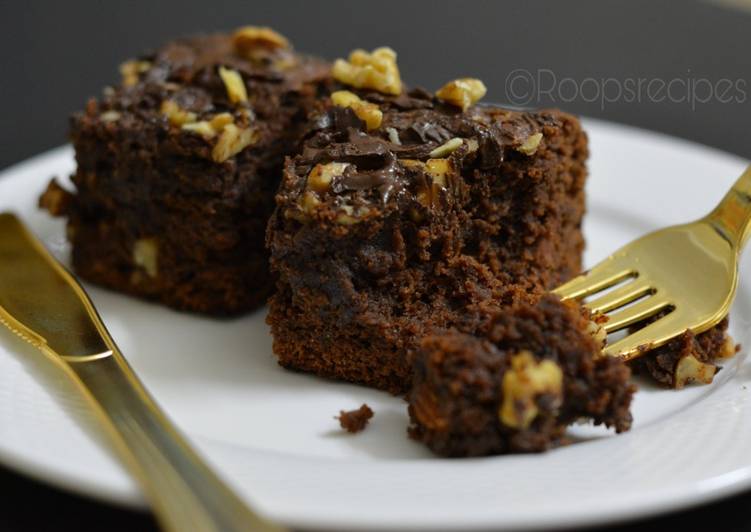 Simple Way to Make Ultimate Wheat Flour Chocolate Brownie (Egg less)