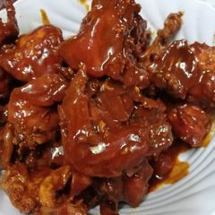A picture of Chicken pousin restaurant style #valentinedish.