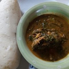 A picture of Oha soup with sermo.