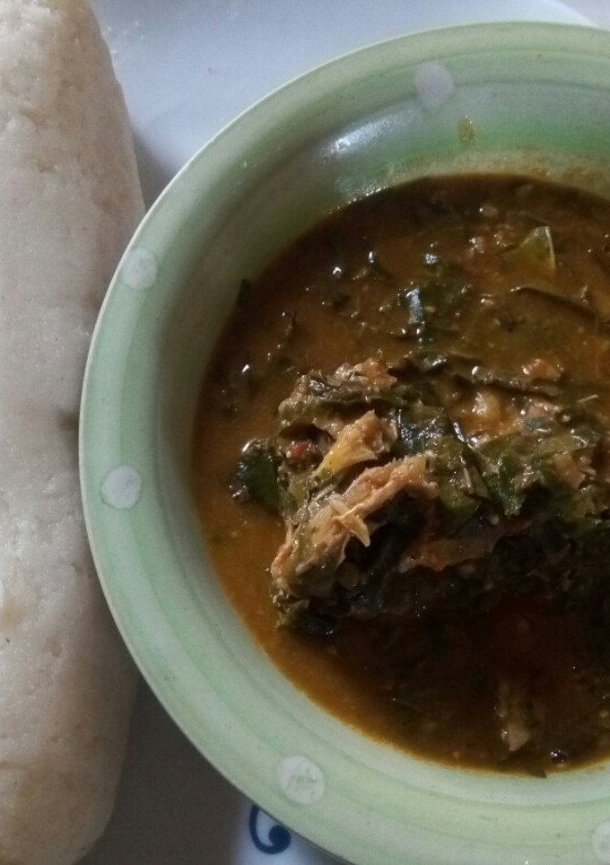 A picture of Oha soup with sermo.
