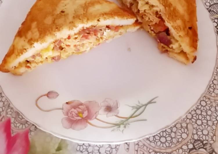 Steps to Prepare Any-night-of-the-week Omlette Sandwich