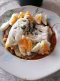 Menú completo: pisto y lubina con patatas y huevos (Thermomix)