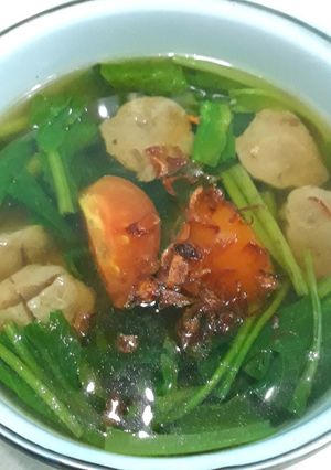 Foto resep Kuah Sawi Bakso Sapi 🐄