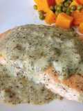 Salmon con crema de eneldo y mostaza
