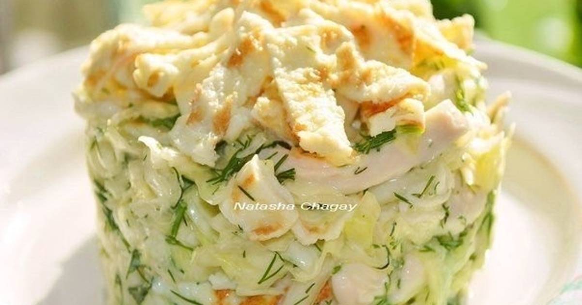 Рецепт Блинного Салата С Курицей Фото