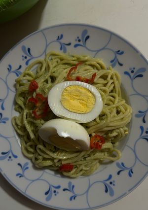 Una foto de ⁝ ༘ Tallarín de palta saludable:･ﾟ