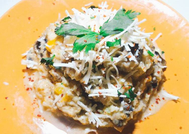 Easiest Way to Make Yummy Cauliflower (Caulirice) Cheesy Mushroom Risotto
