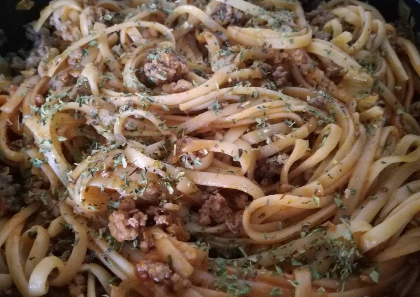 Tallarines con carne picada (BLW)