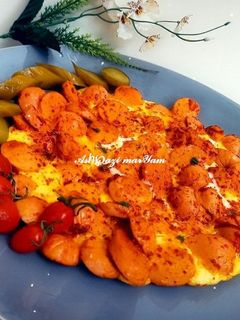 عکسی از دستور سوسیس تخم مرغ ربی🍳