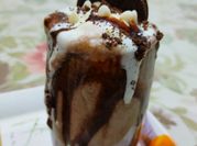 A picture of chocolate milk shake