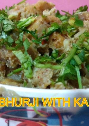 A picture of Egg bhurji with kabab.
