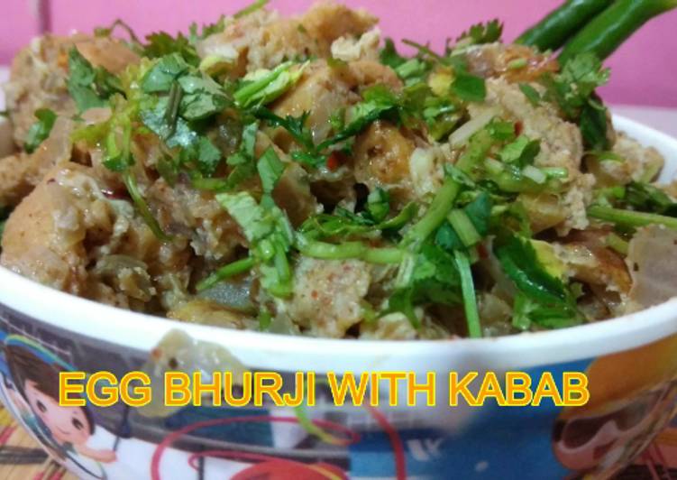 Egg bhurji with kabab