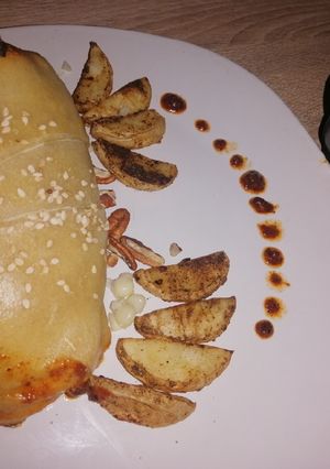 Una foto de Rollo de chile poblano hojaldrado! 👨‍🍳🔥