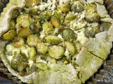 Tarta repollitos de Bruselas con masa de harina de arvejas