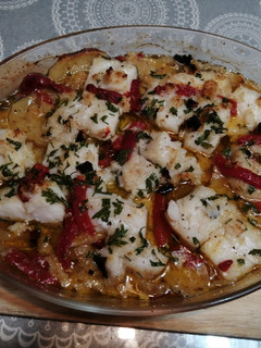 Una foto de Bacalao al horno con patatas (congelado) fácil