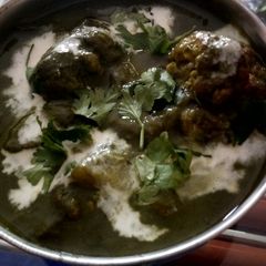 Gobhi aloo in palak gravy A picture of Gobhi aloo in palak gravy.