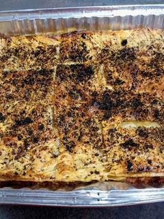 Una foto de Crujiente de lasaña sin bechamel