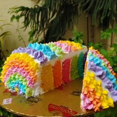 A picture of Rainbow cake.