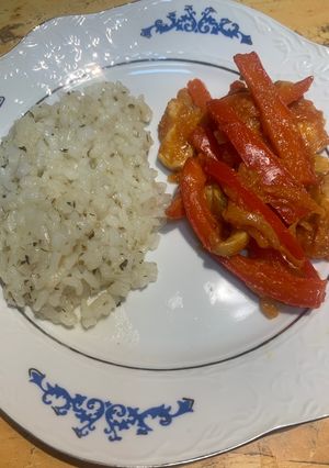O poză a rețetei Rizotto cu pui asiatic.