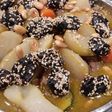 Tajine de cordero con membrillo y cuscús