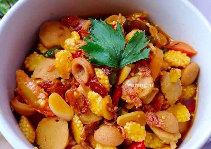 Cara membuat Tumis putren baso sosis Cara membuat Tumis putren baso sosis
