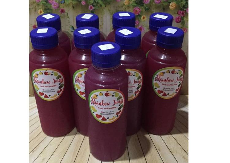 Bagaimana Menyiapkan Diet Juice Longan Purple Cabbage Raspberry Orange, Lezat