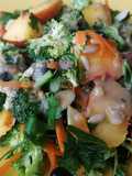 Ensalada brócoli durazno tahini🥦🍑🥗